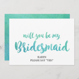 Invitación Calligrafía acuática serás mi dama de honor