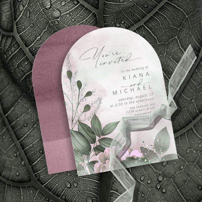 Invitación Calligrafía Arco de malva floral ID771 (Subido por el creador)