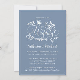 Invitación Calligrafía Boda decorativa azul turquesa