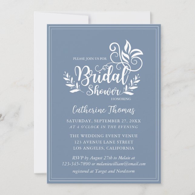 Invitación Calligrafía Boda decorativa azul turquesa (Anverso)