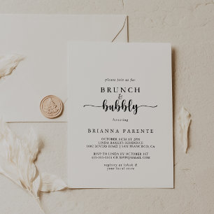 Invitación Calligrafía Brunch and Bubbly Bridal Shower