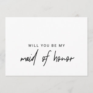 Invitación Calligrafía caprichosa serás mi empleada del honor