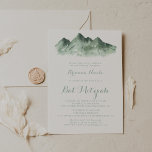 Invitación Calligrafía de Green Mountain Country Bat Mitzvah<br><div class="desc">Esta invitación al murciélago mitzvah de caligrafía verde de montaña es perfecta para un rústico mitzvah de murciélago. El diseño presenta una montaña verde pintada a mano con una acuarela,  inspirando un tema de campo.</div>