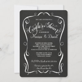 Invitación Calligrafía de la ducha de las parejas de desplaza