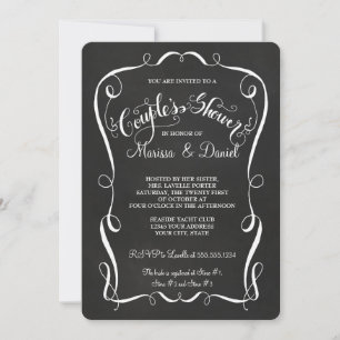 Invitación Calligrafía de la ducha de las parejas de desplaza