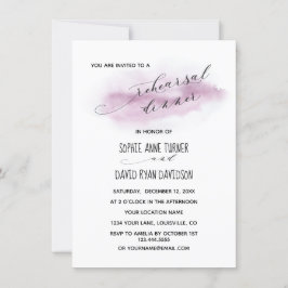 Invitación Calligrafía de moda Prueba de acuarela rosa Cena
