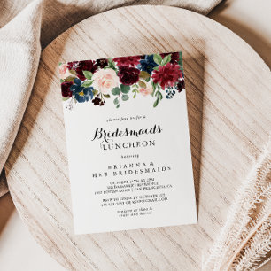 Invitación Calligrafía de otoño Bridesmaids ducha luncheon