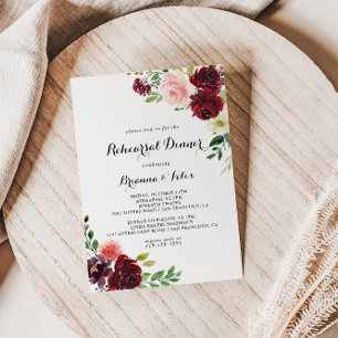 Invitación Calligrafía de primavera borgoñona