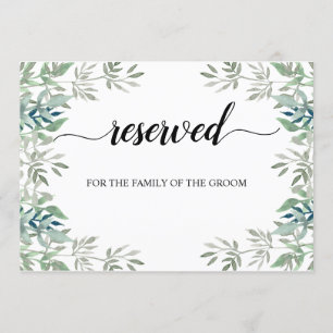 Invitación Calligrafía de vegetación Rótulo de asientos Bodas