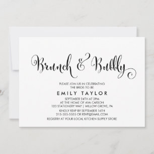 Invitación Calligrafía del sur de Belle Brunch & Bubbly