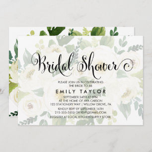 Invitación Calligrafía del Sur   Faded Floral Bridal Shower