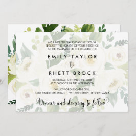 Invitación Calligrafía del Sur | Faded Floral Formal Boda