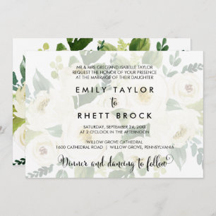 Invitación Calligrafía del Sur   Faded Floral Formal Boda