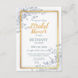 Invitación Calligrafía dorada de marco de flor de cristal Duc