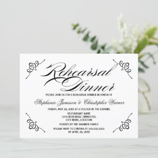 Invitación Calligrafía Elegancia Ensayo Cena