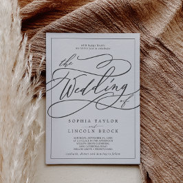 Invitación Calligrafía gris romántica | Forjar El Boda De