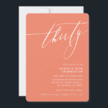 Invitación Calligrafía minimalista elegante coral 30 fiesta<br><div class="desc">por kat massard / WWW.SIMPLYSWEETPAPERIE.COM Me encanta el diseño,  pero me gustaría ver algunos cambios - otro esquema de color,  producto,  agregar una foto o adaptado para una ocasión diferente - no hay preocupaciones simplemente contácteme,  kat@simplysweetPAPERIE.com ¡estoy encantado de ayudar!</div>
