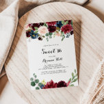Invitación Calligrafía moderna de otoño dulce fiesta de cumpl<br><div class="desc">Esta moderna caligrafía otoñal,  dulce invitación de 16 cumpleaños,  es perfecta para un cumpleaños rústico. El diseño es de color burdeos,  rojo,  marino,  azul y ondulante radiante y flores elegantes pintadas a mano,  inspirando la belleza natural.</div>