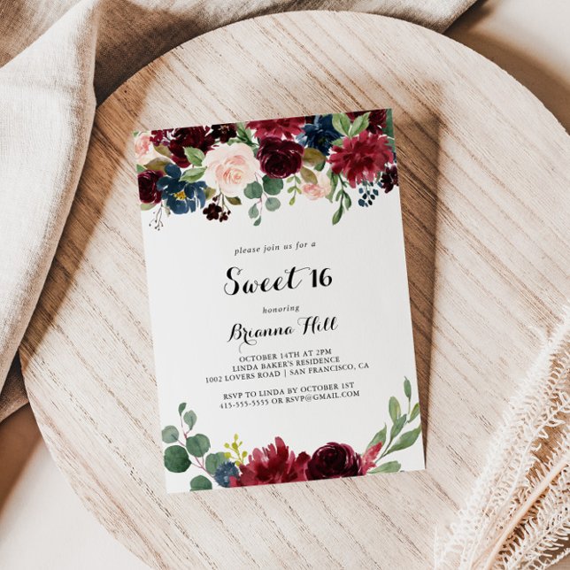 Invitación Calligrafía moderna de otoño dulce fiesta de cumpl (Subido por el creador)