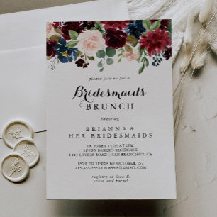 Invitación Calligrafía otoñal Bridesmaids Brunch Shower