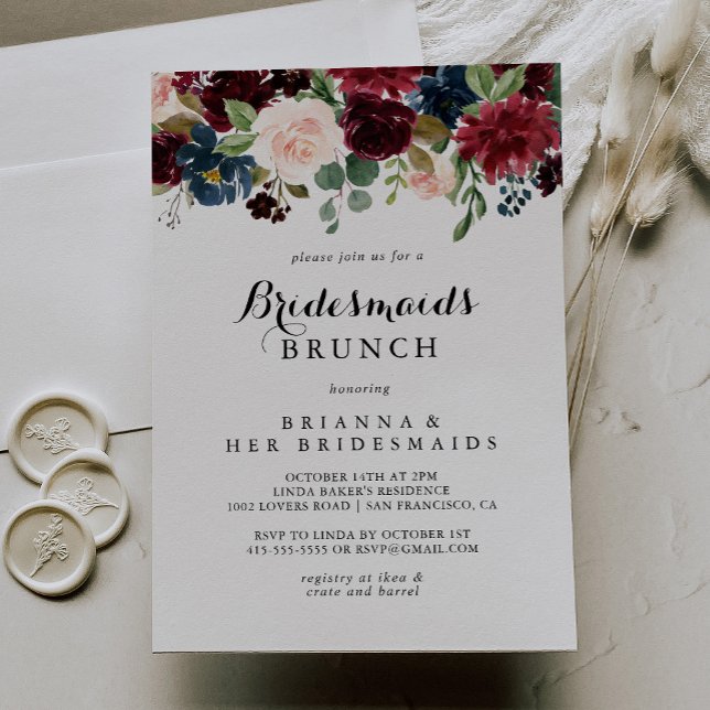 Invitación Calligrafía otoñal Bridesmaids Brunch Shower (Subido por el creador)