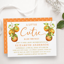 Invitación Calligrafía Pequeños puntos de Naranjas de Baby Sh