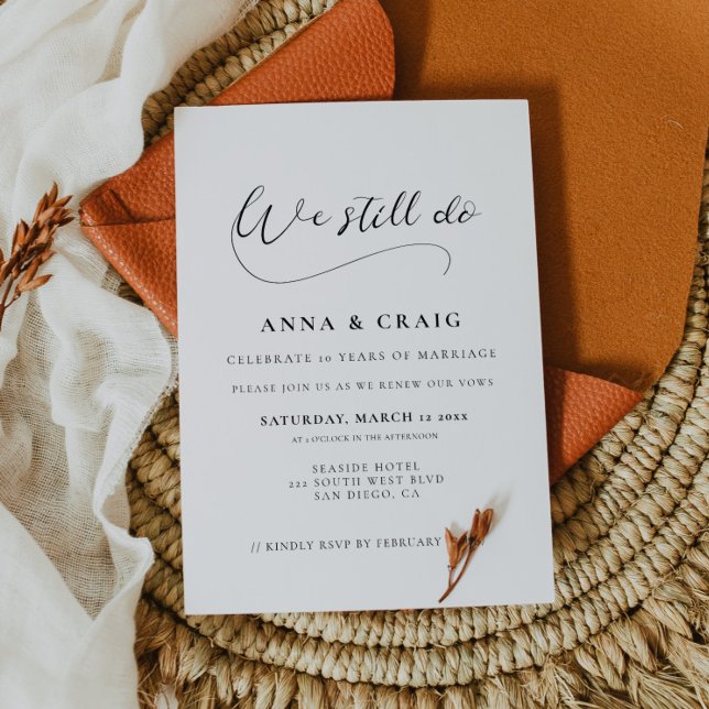 Invitación Calligrafía romántica Aún tenemos renovación del v (Subido por el creador)