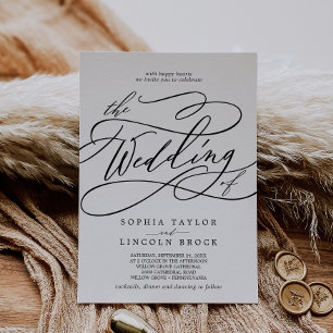 Invitación Calligrafía romántica   Florecer El Boda De