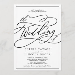 Invitación Calligrafía romántica | Forjar El Boda De