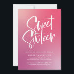 Invitación Calligrafía rosa morada de Ombre dulce dieciséis<br><div class="desc">La caligrafía rosa púrpura de Ombre caligrafía dulce 16 Invitation presenta caligrafía moderna sobre un fondo de gradiente brillante y colorido.</div>