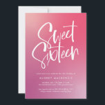 Invitación Calligrafía rosa morada de Ombre dulce dieciséis<br><div class="desc">La caligrafía rosa púrpura de Ombre caligrafía dulce 16 Invitation presenta caligrafía moderna sobre un fondo de gradiente brillante y colorido.</div>