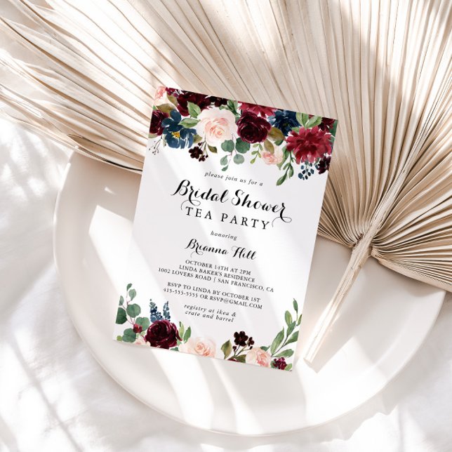 Invitación Calligrafía Rustica Otoño Bridal Shower Tea Fiesta (Subido por el creador)
