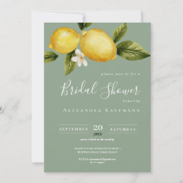 Invitación Calligrafía simple de limón Italia ducha de novia