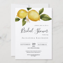 Invitación Calligrafía simple de limón Italia ducha de novia