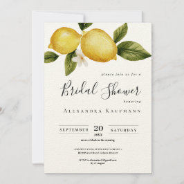 Invitación Calligrafía simple de limón Italia ducha de novia
