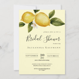 Invitación Calligrafía simple de limón Italia ducha de novia