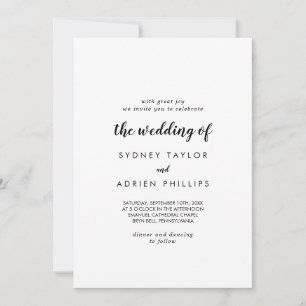 Invitación Calligrafía Simple El Boda De