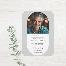 Invitación Calligrafía simple Foto en memoria del funeral esp