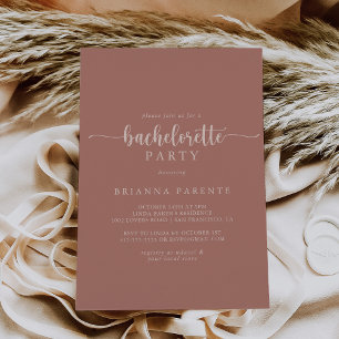 Invitación Calligrafía Terracotta Bachelorette