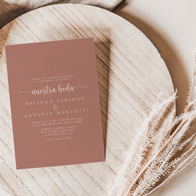 Invitación Calligrafía Terracotta Nuestra Boda Boda (Subido por el creador)