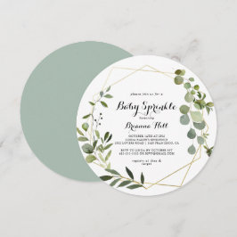 Invitación Calligrafía tropical de oro geométrico: rociado de