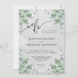 Invitación Calligrafía Verdor Eucalyptus Boda Lo hacemos
