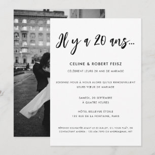 Invitación Calligraphie Moderne Renouvellement Voeux Mariage