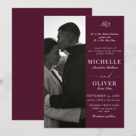 Invitación Calligraphy Classic Photo Elegant Wedding