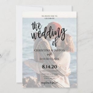 Invitación Calligraphy Elegant Foto del Boda de