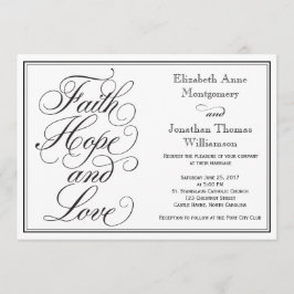 Invitación Calligraphy Faith Hope Love Wedting