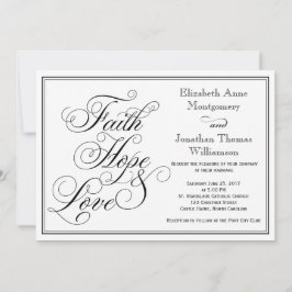 Invitación Calligraphy Faith Hope Love Wedting
