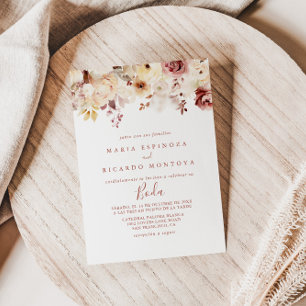 Invitación Calligraphy Graceful Floral Boda Boda española