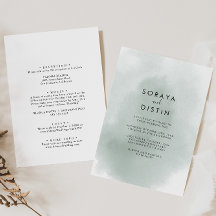 Calligraphy Green Back & Front Formal Wedding 