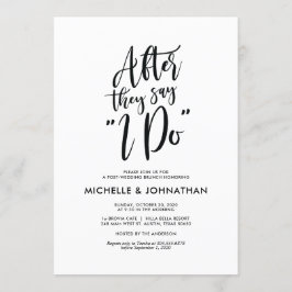 Invitación Calligraphy Post Boda Brunch invita
